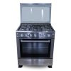 CUISINIERE ASTECH 5 FEUX 80X60 A GAZ AVEC FOUR A GAZ FULL OPTION INOX 80MIS
